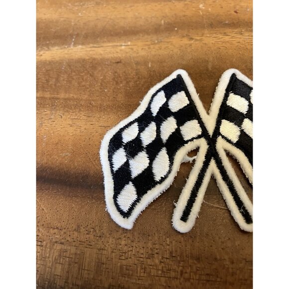 Vintage Checkered Flags Auto Racing Embroidered Patch - Picture 3 of 7